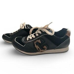 Coach Rebecca Varsity Sneakers Sz 6B EU 36 Black Leather Suede Saddle Nap Q8800‎